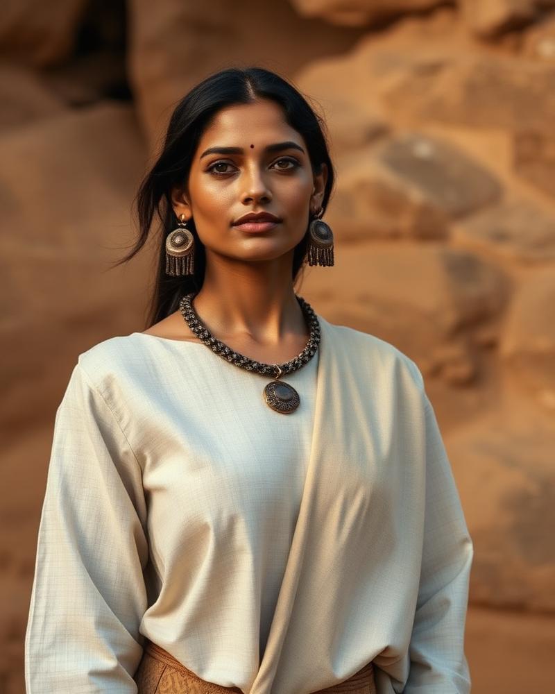 Editorial portrait wearing handcrafted Indian fashion